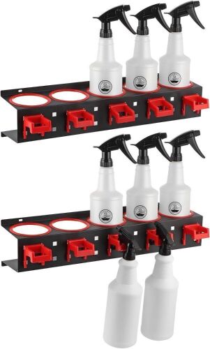 Wall Mount Spray Bottle Storage Rack, 2 pc - Lot 786