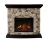 45 in. W Freestanding Electric Fireplace in Tan - Damaged Top - Thumbnail 1