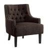 Bolingbrook Chocolate Textured Upholstery Tufted Back Accent Chair - Thumbnail 1