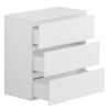 FUFU&GAGA 3-Drawer White Wood Chest of Drawers 30 in. W x 32 in. H x 16 in. D - Thumbnail 1