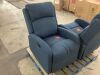 Lot of (2) Noble House Alouette Navy Blue Fabric Rocking Recliner - Thumbnail 2