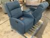 Lot of (2) Noble House Alouette Navy Blue Fabric Rocking Recliner - Thumbnail 3