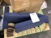 Mid-Century Modern Navy Blue Corduroy Fabric Upholstery Arm Chair with Wood Legs - Thumbnail 3