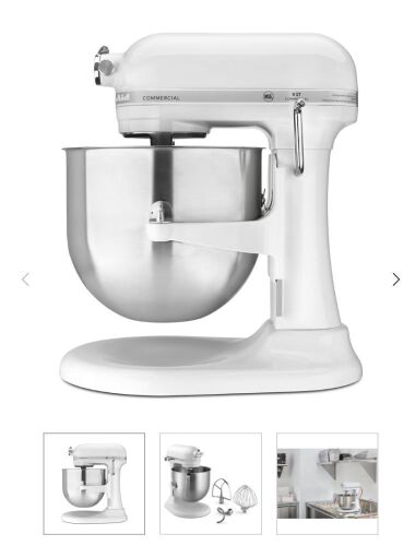 KitchenAid Commercial KSM8990WH 8 Quart Bowl Commercial Stand Mixer with Lift - Lot 340