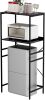 Mini Fridge Shelf Mini Fridge and Microwave Stand Over Mini Fridge Storage Rack Height Adjustable Microwave and Fridge Stand Suitable for Dorm, Kitchens, Offices, Black - Thumbnail 1