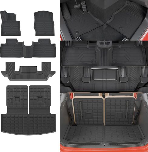 Floor Mats, Trunk Mat Cargo Liner TPE Back Seat Cover Protector - Lot 9