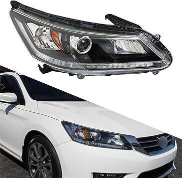 Passenger Right Side Headlight Assembly Replacement for Accord 2013 2014 2015 w/o DRL Halogen Replacement for 33100T2AA01 33150T2AA01 - Lot 3519