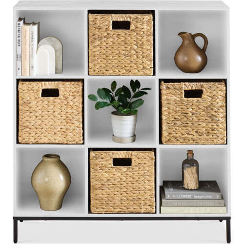 Elevated 9-Cube Storage Organizer, 11in Bookshelf, w/ Metal Legs - Lot 3562