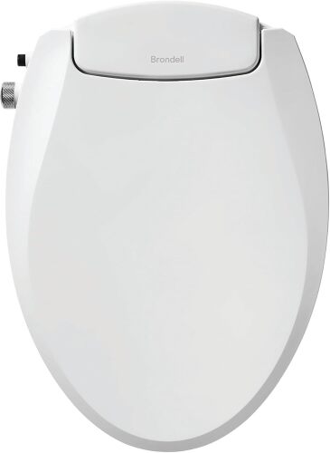 Brondell Bidet Toilet Seat Non-Electric Swash Ecoseat, Fits Elongated Toilets, White - Dual Nozzle System, Ambient Water Temperature - Bidet with Easy Installation - Lot 3584
