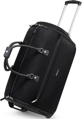 Modoker Rolling Garment Bags, Large Garment Duffle Bag with Wheels, 3 in 1 Garment Suit Luggage Bag for Women Men Business Travel Weekender, Black - Lot 3662