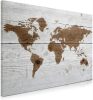 Navaris Magnetic Dry Erase Board - Decorative White Board for Wall with Printed Design, Includes 5 Magnets and Marker - World Map - Thumbnail 1