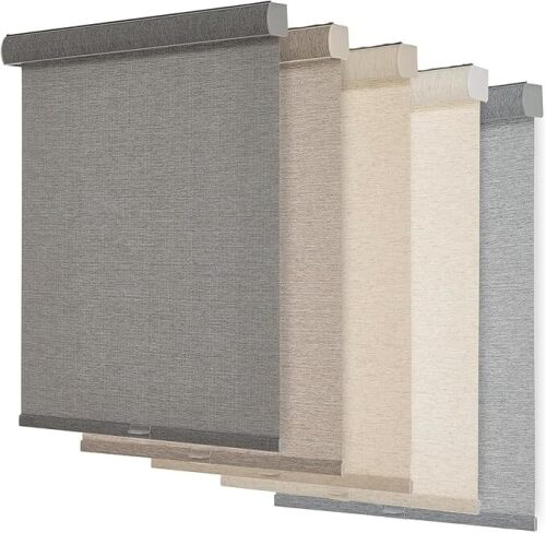 Persilux Light Filtering Roller Shades for Windows,Cordless,Linen Fabric,Roller Blinds,Thermal Insulated Fabric UV Protection Shades for Home,Office,Bedroom,Door,Light Filtering - Lot 3692