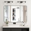 Manocorro Wall Mirror Bathroom Mirror,Vanity Mirror Black Framed Wall Mirror Rounded Corner Rectangular Hangs Horizontally or Vertically Shatterproof Tempered Glass, Bedroom, Living Room - Thumbnail 1