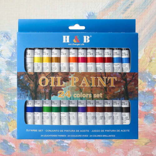 Set of 2 - H & B 24 Colors 0.4oz 12ml Oil Paint Tubes Set - Lot 3664