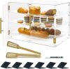 3 Tray Bakery Display Case for Commercial Countertop, 21" x 16" x 14" Acrylic Pastry Display Case with Magnetic Rear Doors & Removable Trays for Desserts Bread Donut Bagels - Thumbnail 1