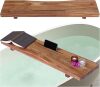 1.2IN Thickened Board Acacia Wood Bathtub Tray Caddy with Adjustable Legs, Minimalistic Design Bath Tray for Tub, Bathtub Accessories, Fits Most Bath Tubs, Idea for Women - Thumbnail 1