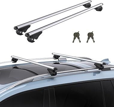 TANX Roof Rack Cross Bars with 4 Anti-Theft Locks | Heavy-Duty Universal Roof Rack (200lbs Capacity) | Universal Cross Bars That Fit Most Raised Side Rails Vehicles/SUVs (with Gap Design) - Lot 3749
