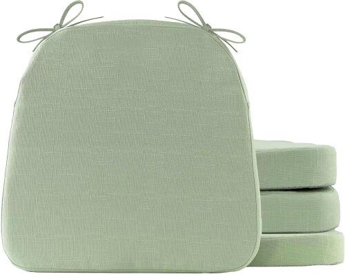 Set of 4 - Battilo Chair Cushions for Dining Chairs with Ties, Indoor/Outdoor Kitchen Chair Pad with Non-Slip Backing, Dining Seat Cushion with Machine Washable Removable Cover - Lot 3768