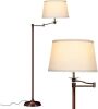 Brightech Caden LED Floor Lamp - Tall Standing Lamp with Swing Arm for Living Rooms & Offices - Industrial Bronze - Thumbnail 1