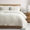 WDCOZY Ivory King Size Quilt Bedding Sets with 2 Pillow Shams, Lightweight Soft Bedspread Coverlet, Quilted Blanket Thin Comforter - Thumbnail 1