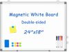 WALGLASS Double-Sided White Board, 24" x 18" Dry Erase Board Magnetic Whiteboard for Wall, Hanging Mounted Whiteboard Silver Aluminium Frame for Home, School, Office, Kitchen - Thumbnail 1