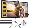Projector Screen with Stand, Paris RHÔNE 80-inch Outdoor Indoor Projector Screen 16:9 4K HD PVC, 1.5 Gain Portable Wrinkle-Free Movie Screen for Home Backyard Theater with Carry Bag, Ground Nails - Thumbnail 1