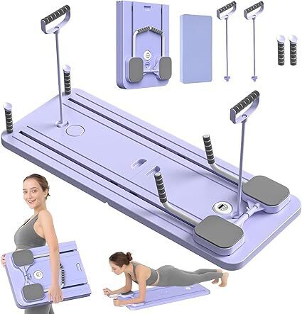 Pilates Board - Pilates Reformer Set, Multi-Purpose Foldable Pilates Reformer Board for Home, 5 in 1 Pilates Sliding Board - Lot 3815