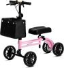 VitaSophy Knee Scooter with Disc Brake, Steerable Knee Walker for Adults,Foldable Rover Scooter for Broken Foot Injured Leg Crutch,Pink - Thumbnail 1