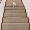 Seloom Stair Treads Non Slip Carpet for Wooden Steps Indoor, Peel and Stick Extra Wide Stair Tread Step Pads with Reusable Adhesive for Dogs Kids Elders, Machine Washable, 15 Pack, Beige - Thumbnail 1