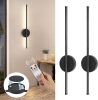 TaoFiaCo Battery Operated Wall Sconces Set of Two, Wireless Rechargeable Wall Sconces Black with Remote Control Dimmable, Cordless Wall Light Decor for Living Room, Bathroom, Hallway, Timing, 24 Inch - Thumbnail 1