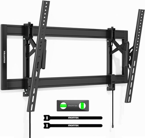 monTEK Heavy Duty Tilting TV Wall Mount for 55–105" Large TVs up to 200 lbs – Low Profile, Universal Fit, Tilt & Swivel Adjustment, 6.8" Extension, Max VESA 1000x600mm, Fits 16"/18"/24"/32" Studs - Lot 3819