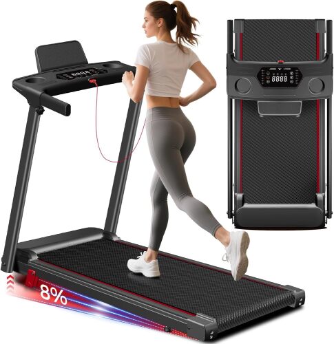 Treadmill with Incline 3-in-1 Portable Treadmills for Home Small, Incline Walking Pad Treadmill with Handle Bar, Walking Pad Foldable with 3.0HP Quiet Brushless, LED Dispay, 300LBS Capacity - Lot 3920