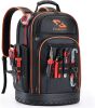 Golkcurx Tool Backpack, Heavy Duty Backpack Tool Bag, 1680D Implements Carrier for Electrician, Durable and Molded Base - Thumbnail 1