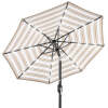Solar LED Lighted Striped Patio Umbrella w/ Tilt Adjustment - 10ft - Thumbnail 1