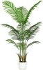 Artificial Palm Tree White Pot 4ft with Realistic Leaves and Adjustable Branches and 9 Trunks, Faux Plants Indoor Tall - Ideal for Home Decor in Living Rooms, Offices, and Bedrooms - Thumbnail 1