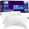 Sidney Sleep Set of 2 Queen Size Bed Pillows for Side and Back Sleepers - Adjustable Filling - Memory Foam Pillows for Neck and Shoulder Pain - Customizable Loft - Extra Foam Included - Thumbnail 1