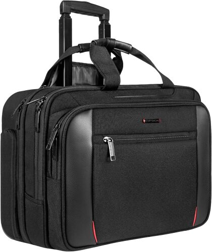 EMPSIGN Rolling Briefcase Laptop Bag,17.3" Computer bag with wheels, Water Repellent Travel Roller Underseat Bag with RFID Blocking Pocket,Rolling Work Bags - Lot 3990