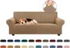 KEKUOU Stretch Loveseat Sofa Cover Slipcover,Couch Covers for 2 Cushion Couch Sofa (55"-78") Furniture Protector Sofa with Elastic Bottom for Kids,Dog. Jacquard Small Checked - Thumbnail 1