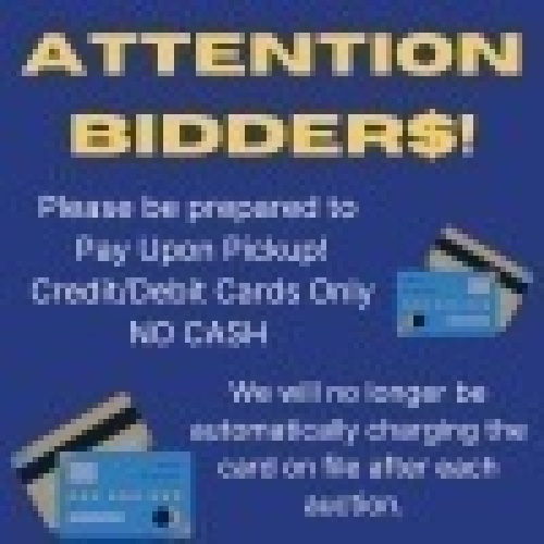 PLEASE BRING CREDIT/DEBIT CARD TO PAY UPON PICKUP! NO CASH. - Lot 1