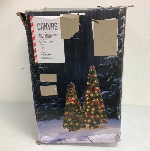 Canvas Winter Garden Collection Cone Trees, Powers up, E-Commerce Return, Sold as is - Lot 17B
