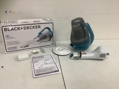 Black and Decker Cordless Hand Vac, Retail $80.75, Powers Up, E-Commerce Return, Sold as is - Lot 18B