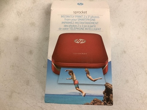 HP Sprocket Portable Instant Photo Printer, Retail $149.97, Powers Up, Appears New, Sold as is - Lot 22