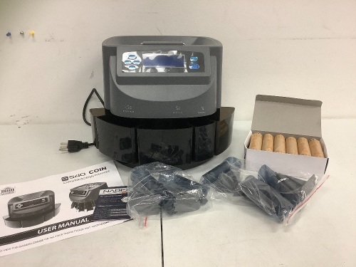 Nadex Coin Counter/Sorter/Wrapper, Retail $249.99, Powers Up, E-Commerce Return, Sold as is - Lot 57B
