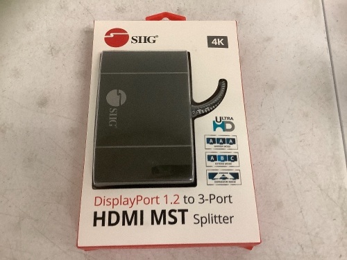 SIIG 3 Port DisplayPort HDMI MST Hub 4K, Appears New, Sold as is - Lot 175