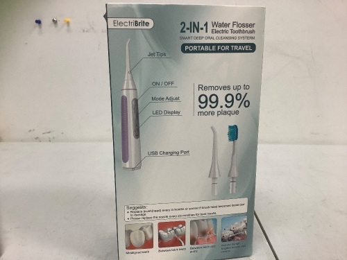 2 in 1 Water Flosser/Electric Toothbrush, Powers Up, E-Commerce Return, Sold as is - Lot 579