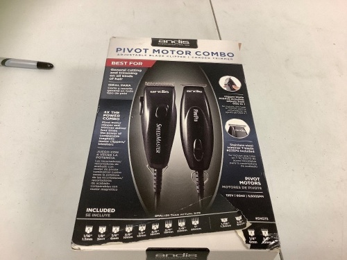 Andis Pivot Motor Combo Clipper & Trimmer, Powers Up, Sold as is - Lot 593