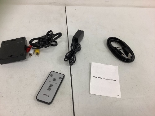 3 Port HDMI to AV Converter, Powers Up, E-Commerce Return, Sold as is - Lot 696