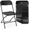 Set of 10 Folding Stacking Plastic Chairs w/ Non-Slip Feet - Thumbnail 1