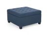CHRISTOPHER KNIGHT HOME Navy Blue Fabric Square Tufted Accent Medium Ottoman with Storage - Thumbnail 1