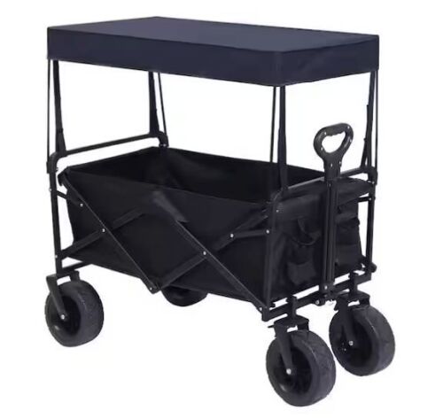 4.67 cu. ft. Collapsible Wagon Cart 600D Oxford Fabric with Removable Canopy - Lot 121JF